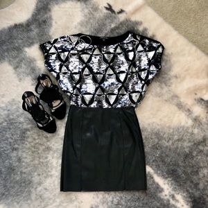 Silver sequin blouse